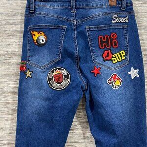 🔥 Custom GOGO Flare Jeans – Distressed & Patchwork Streetwear Statement Denim